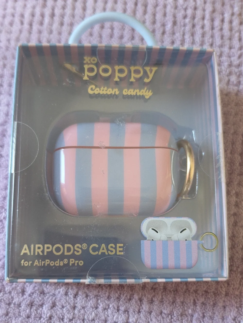 poppy Cotton Candy Striped AirPods Pro Case - Pink & Blue